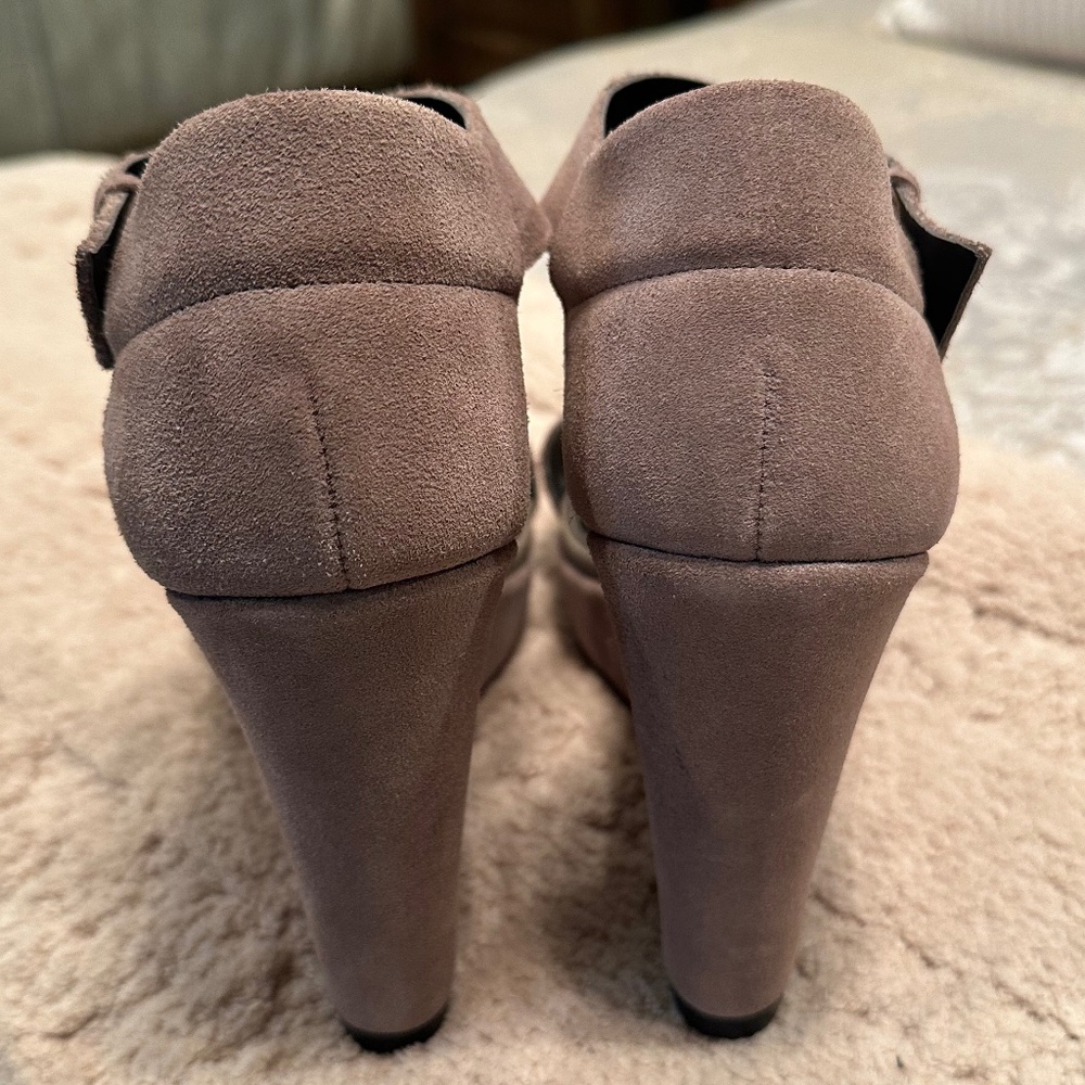 Charles by Charles David Suede Wedge Sandals - Taupe - Picture 3 of 5